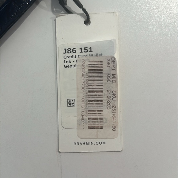 Brand New Brahmin Navy Blue Croc Embossed Tote Bag & Credit Card Wallet (NWT)💙 - Picture 7 of 7